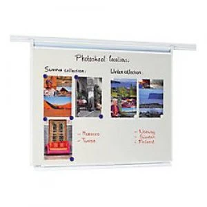 Image of Legamaster Wall Mountable Magnetic Whiteboard Rail System Enamel Legaline 90 x 120 cm