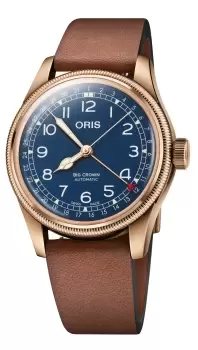 Image of Oris Watch Big Crown Pointer Date Bronze Leather Blue
