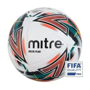 Image of Mitre Delta Plus Ball White/Black/Orange/Green 5