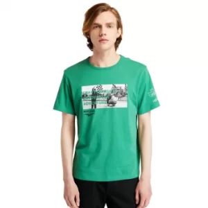 Image of Moto Guzzi X Timberland Photo T-Shirt For Men In Green Green, Size XL