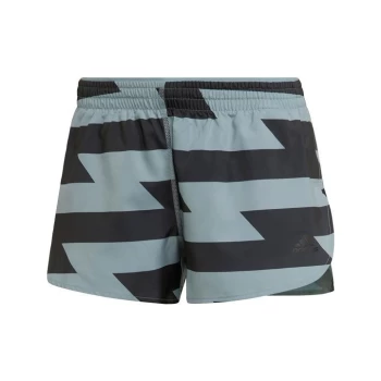Image of adidas Run Fast Running Split Shorts Womens - Magic Grey / Black