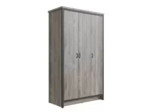 Image of GFW Boston Grey Wood Effect 3 Door Triple Wardrobe