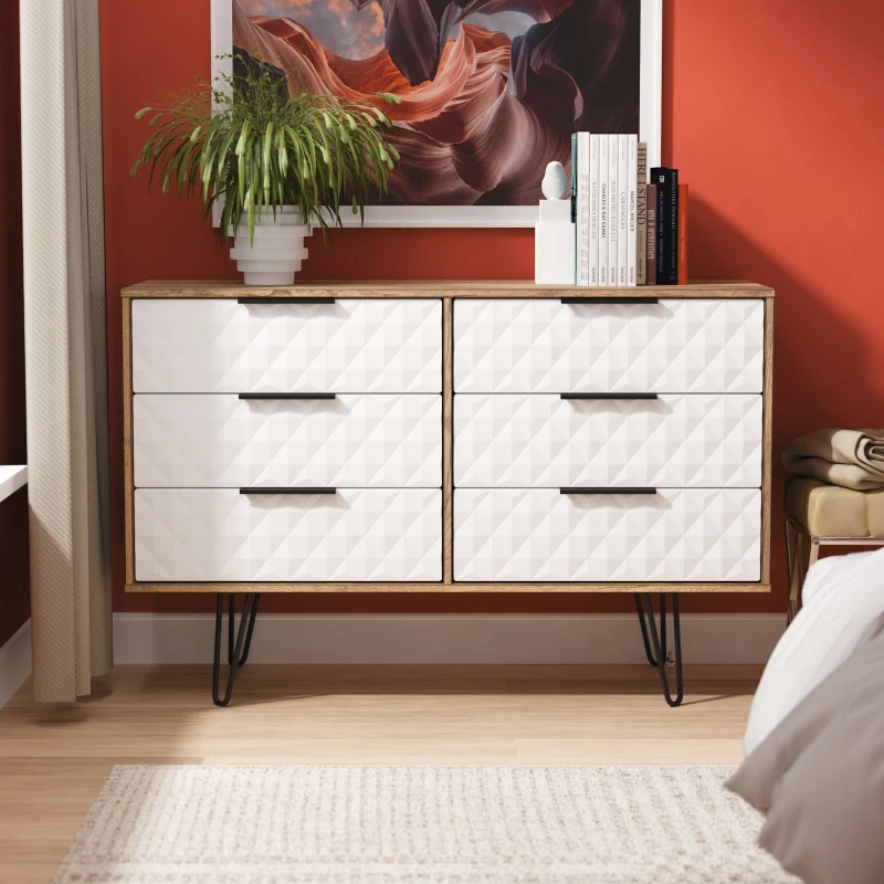 Image of Ready Assembled 2 U Islay 6 Drawer Wide Chest (Ready Assembled) in White White Unisex