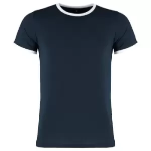 Image of Kustom Kit Mens Fashion Fit Ringer T-Shirt (S) (Navy/White)