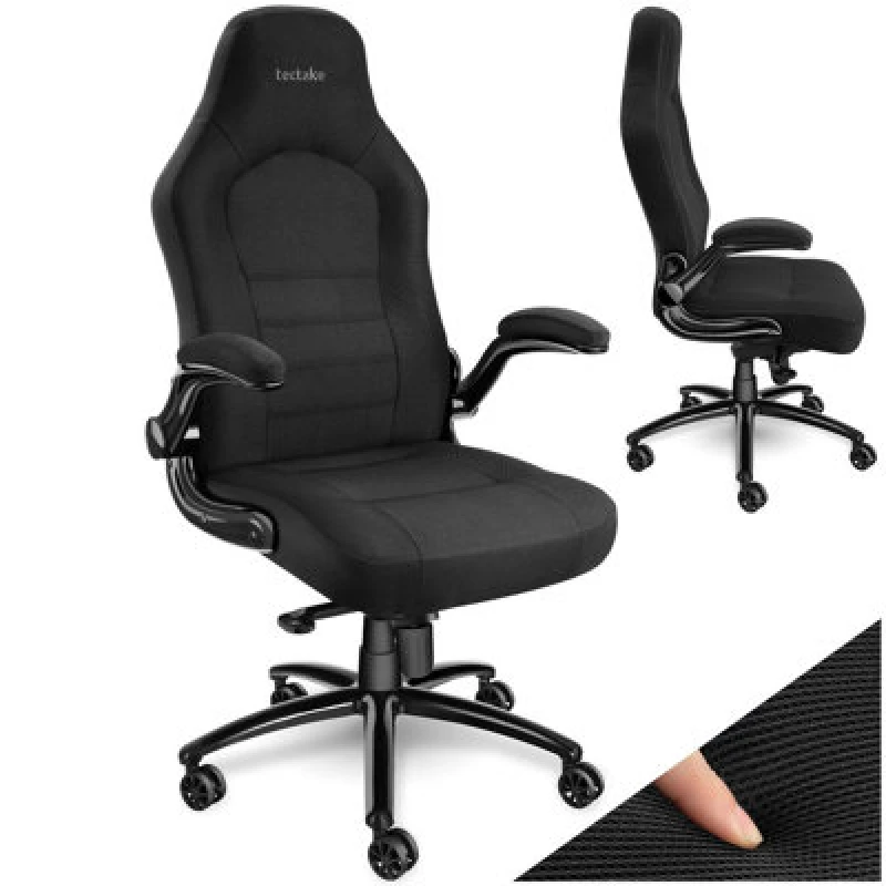 Image of Tectake Office Chair Springsteen - Ergonomic Shape, Thick Padding, Stepless Height Adjustment - Black