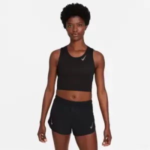 Image of Nike Dri-FIT Race Womens Cropped Running Tank - Black