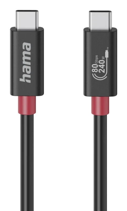 Image of Hama Hama 00200799 USB cable USB4 Gen 4x2 1m USB C Black 00200799