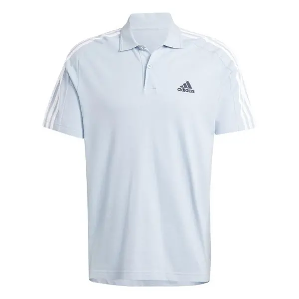 Image of adidas Mens Cotton 3-Stripes Polo Shirt Short Sleeve Polos S Blue 54300291350