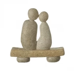 Image of Stone Couple on Bench Ornament by Heaven Sends