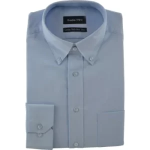 Image of Womens 15.5IN Long Sleeve Pale Blue Oxford Shirt