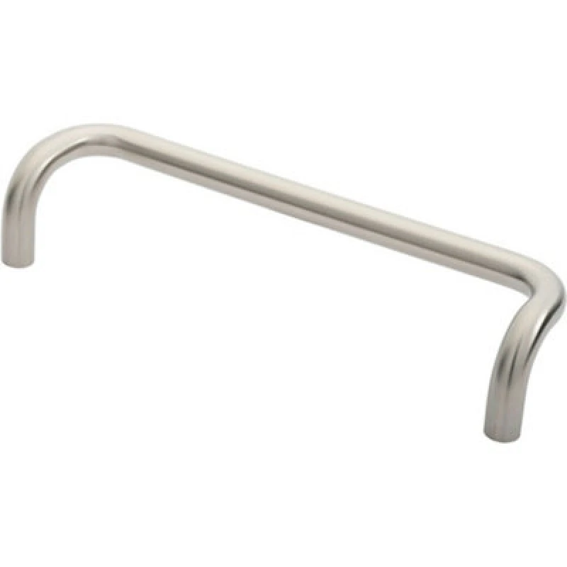 Image of Loops Cranked Door Pull Handle 19mm Dia 300mm Fixing Centres Satin Steel Metallics unisex