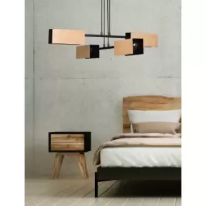Image of Zaper Black Multi Arm Pendant Ceiling Light 4x E27
