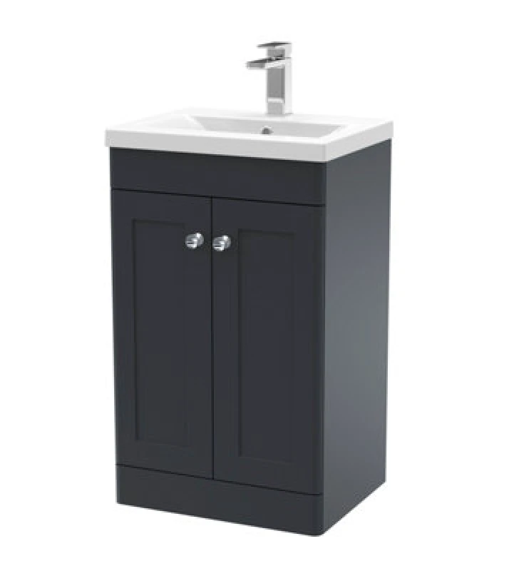 Image of nuie 500mm Floor Standing 2 Door Vanity & Basin 1 - Soft Black CLC1423D