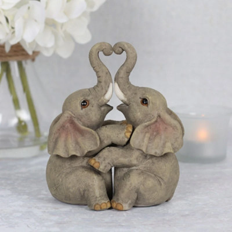 Image of Elephant Embrace Couple Ornament With Mini Sentiment Card