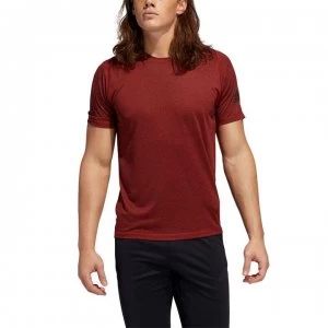 Image of adidas Mens Freelift Sport X Heather T-Shirt - Redmarl/Blk