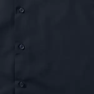 Image of Russell Collection Mens Short Sleeve Poly-Cotton Easy Care Tailored Poplin Shirt (S) (French Navy)
