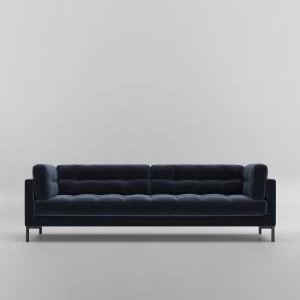 Image of Swoon Landau Velvet 3 Seater Sofa - 3 Seater - Ink