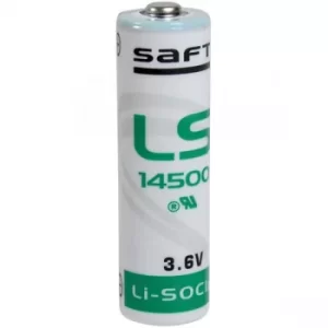 Image of Saft LS14500 AA Size 2600mAh Lithium Battery Cell 3.6V