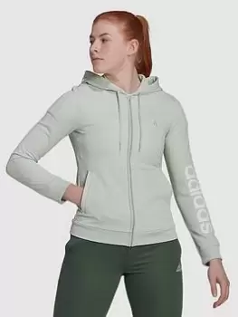 Image of Adidas Essentials Linear Tracksuit, Light Green Size M Women
