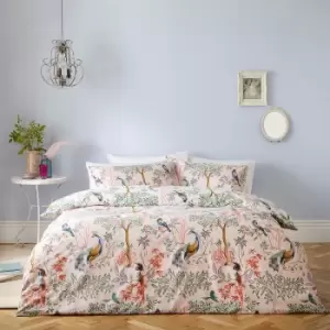 Image of Birds of Paradise Duvet Cover Set Blush