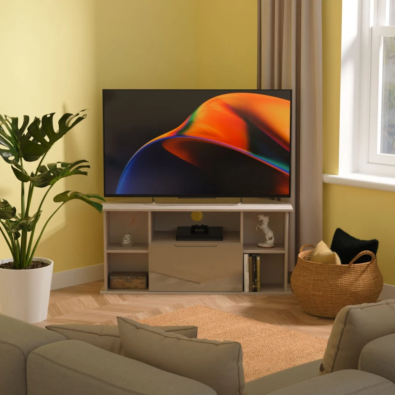 Image of Ready Assembled 2 U Lucca Corner TV Unit (Ready Assembled) in Grey Grey Unisex