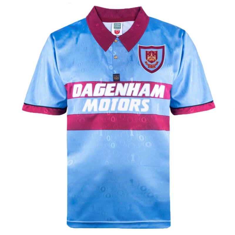 Image of Score Draw West Ham United 1995 Away Centenary Retro Shirt WHAM95ACENTPYSS-S S Mens Sportswear