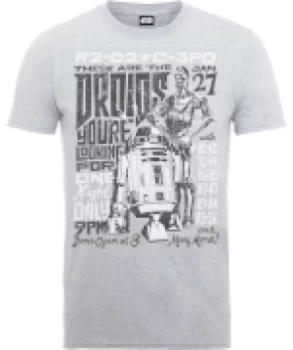 Image of Star Wars Droids Rock Poster T-Shirt - Grey - L