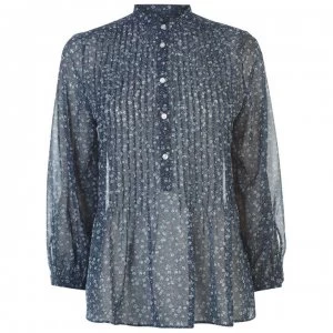 Image of Gant Gant Small Print Shirt Womens - 423 PERSIAN BLU