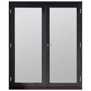 Image of Jeld-wen Bedgebury Hardwood French Doors Grey Finish - 5ft