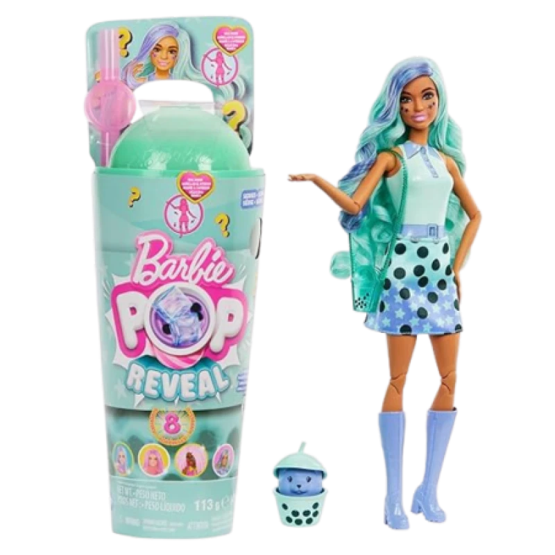 Image of Barbie Pop Reveal Bubble Tea Fashion Doll-Green