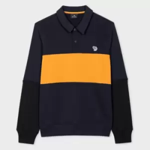 Image of Paul Smith Mens Reg Fit Snapcollar Sweatshirt Zebra