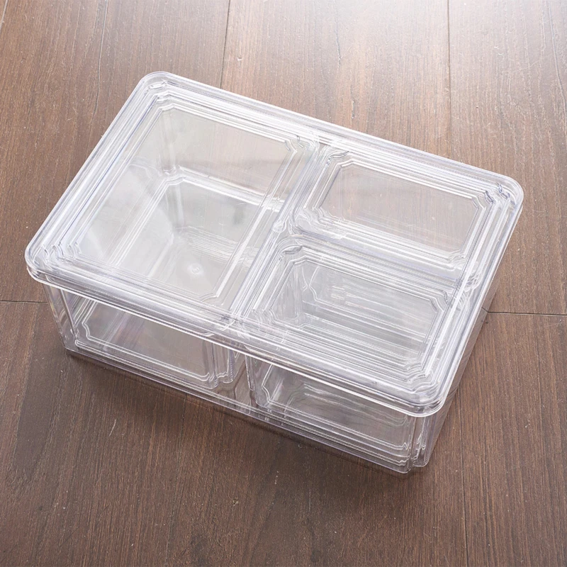 Image of LIFE IDEAS 2x Stackable Fridge Organisers Storage Set Clear2 unisex 2x Style2