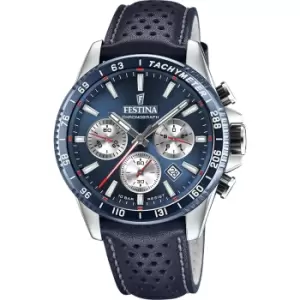 Image of Festina F20561/2 Mens Blue Dial And Leather Strap Wristwatch