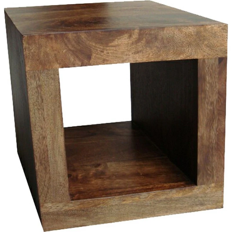 Image of Jaipur Furniture Ltd 1 Hole Display Unit - Mango Wood - L35 x W44 x H44cm - Dark Finish in Brown Brown Unisex