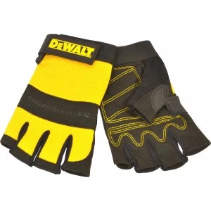 Image of DEWALT Fingerless Synthetic Padded Leather Palm Gloves L