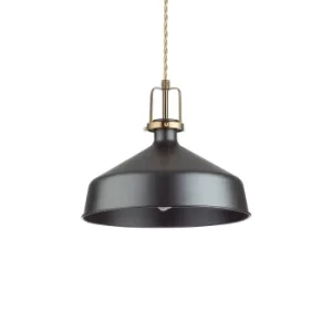 Image of Eris-1 Indoor Dome Ceiling Pendant Lamp 1 Light Black, E27