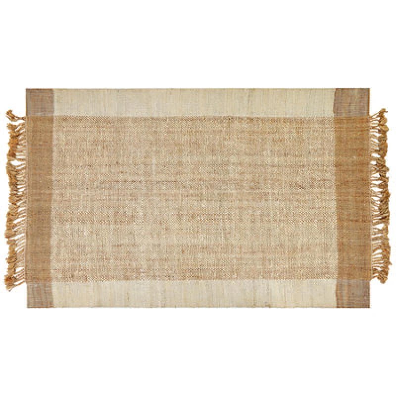 Image of Beliani Rug Dedemli Beige 160 X 230 Cm Jute