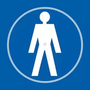 Image of Gentlemans Toilet Blue Braille Sign