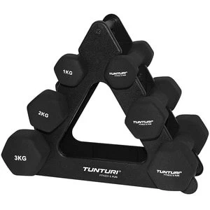 Image of Tunturi Non-Slip Neoprene Dumbbell Set with Stand