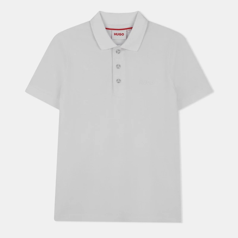 Image of Hugo Kids Short Sleeve Polo Shirt White 10P male 6Y