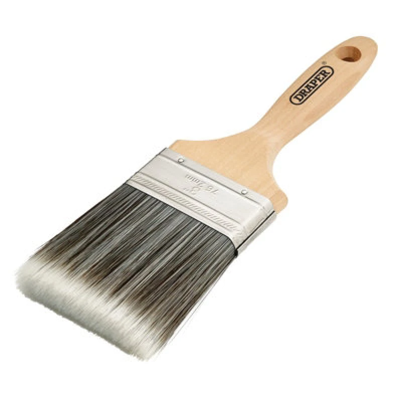 Image of Draper Wood Handle Synthetic Paint Brush PB-WOOD-3" Width: 76mm