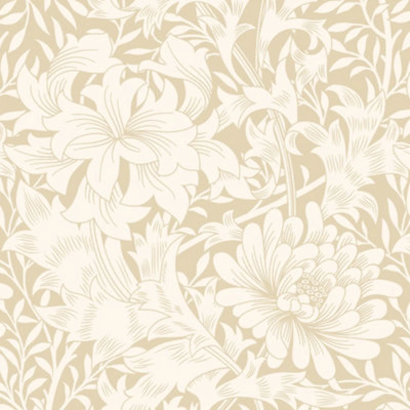 Image of Hoopla Walls Chrysanthemum Flax Smooth Matt Wallpaper