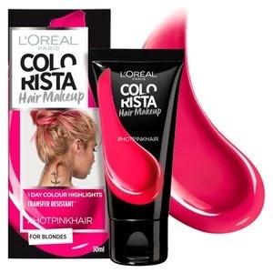 Image of Colorista Hair Makeup Hot Pink Temporary Blonde Hair Colour