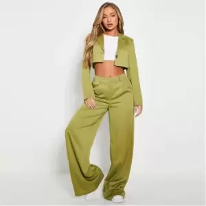 Image of I Saw It First Wide Leg Trousers Co Ord - Green