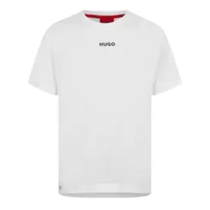 Image of Hugo Logo Print Pyjama T-Shirt - White