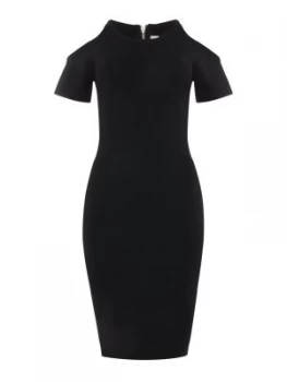 Image of Michael Kors Solid cold shoulder dress Black