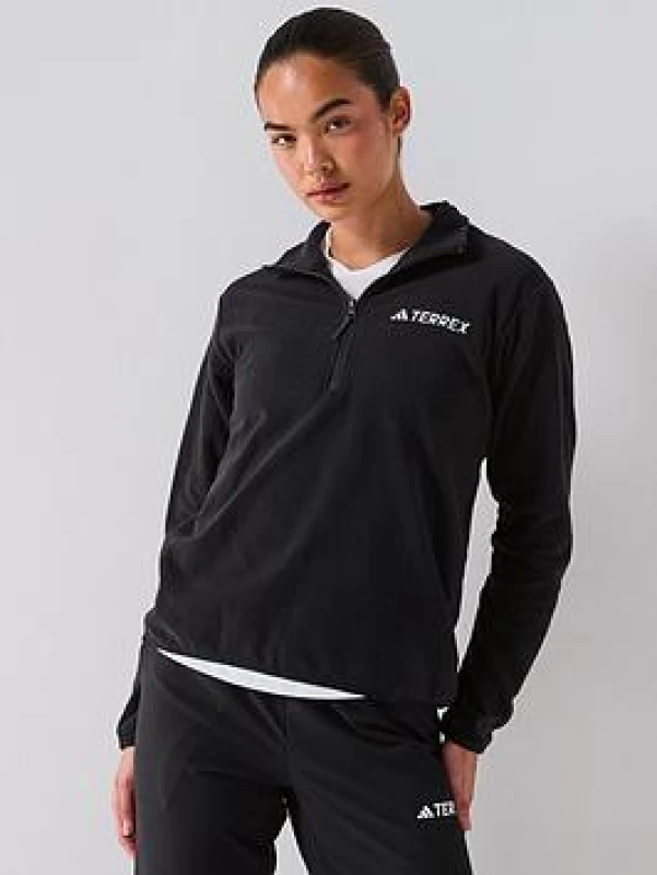 Image of Womens 1/2 zip fleece adidas Multi Essentials Noir Female XS