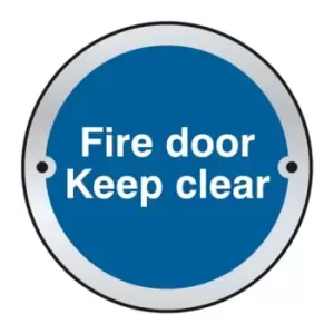 Image of Fire Door Keep Clear Door Disc - SSS (75mm Dia.)