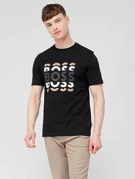 Image of BOSS Tiburt 414 Regular Fit T-Shirt - Black, Size S, Men