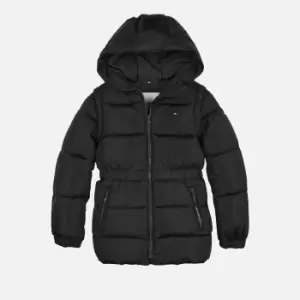 Image of Tommy Hilfiger Girls Hooded Zip Off Sleeve Jacket - Black - 4 Years